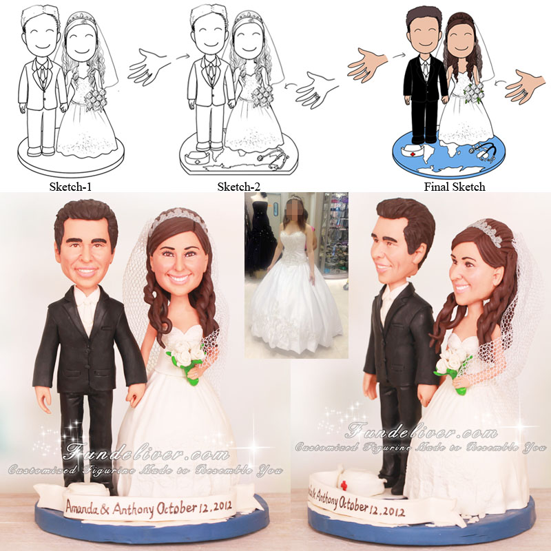 Travel Together All Over The World Wedding Cake Toppers